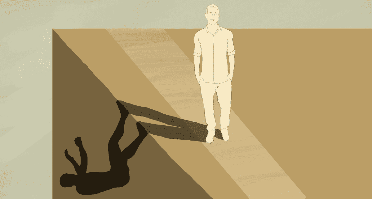 animation of man's shadow falling to illustrate relapse