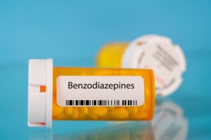 a bottle of benzos with a benzodiazepine label