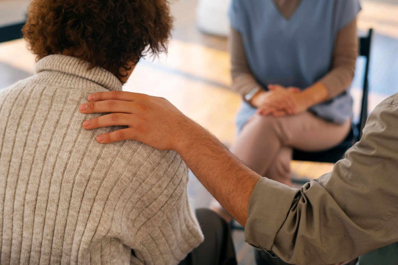 A woman receives professional support during fentanyl addiction treatment in Austin.