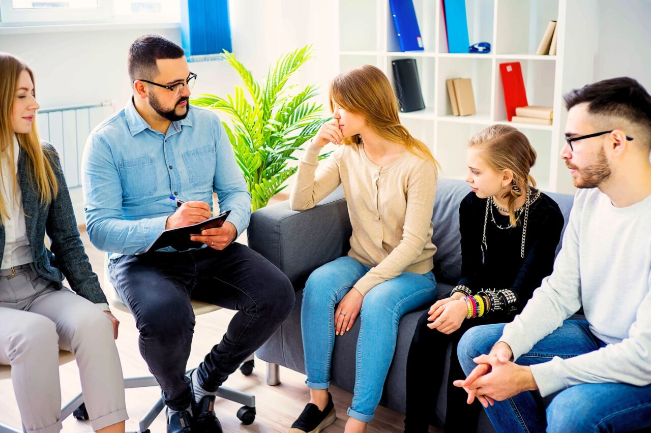 Austin family therapy for addiction during a treatment session.