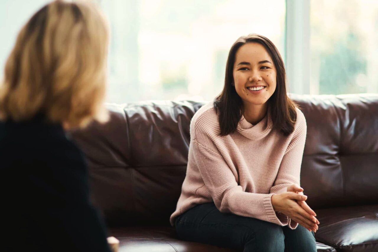 A woman attending individual therapy as part of Austin wellness program.